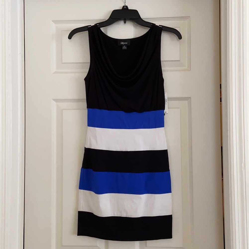 NWT Dress, Blue/black/white striped, XS